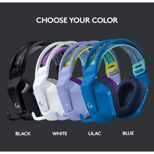 Refurbished - Logitech G733 Lightspeed Wireless Gaming Headset with Suspension Headband, Blue VO!CE mic Technology and PRO-G Audio Drivers - Blue