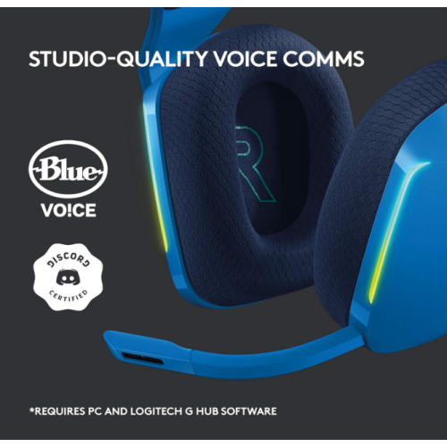 Refurbished - Logitech G733 Lightspeed Wireless Gaming Headset with Suspension Headband, Blue VO!CE mic Technology and PRO-G Audio Drivers - Blue