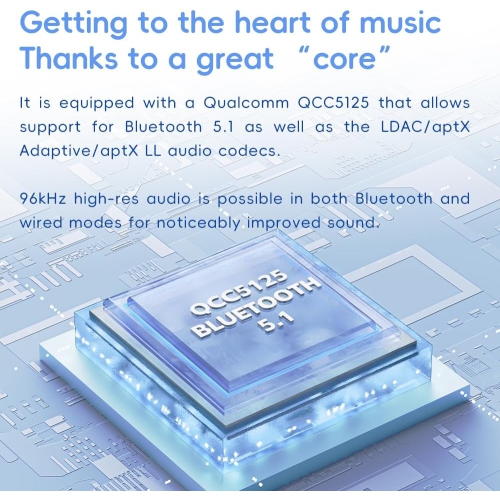 Convertisseur numérique-analogique USB rétro Bluetooth FiiO/Snowsky avec LDAC, aptX Adaptive, aptX LL