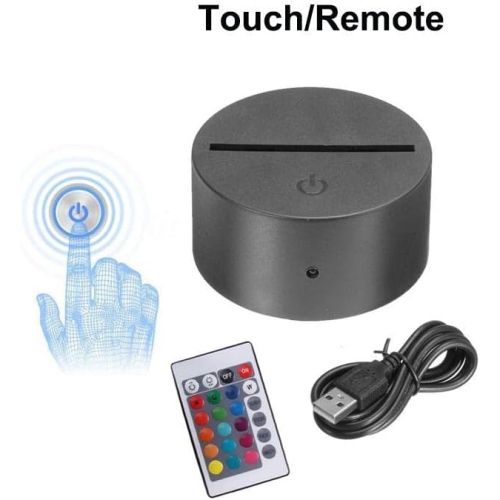 Rolling Gifts 3D Monster Truck Night Light Table Desk Optical Illusion Lamps 16 Color Changing Remote Control