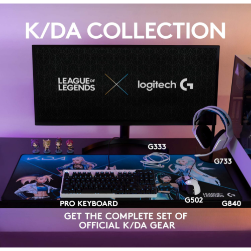 Refurbished - Logitech G733 K/DA Lightspeed Wireless Gaming Headset with Suspension Headband, Blue VO!CE mic Technology and PRO-G Audio Drivers -