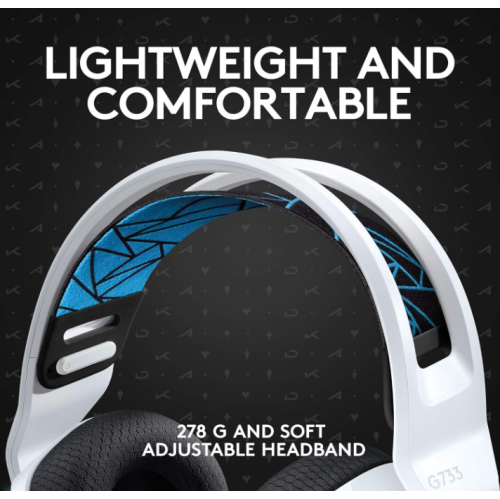 Refurbished - Logitech G733 K/DA Lightspeed Wireless Gaming Headset with Suspension Headband, Blue VO!CE mic Technology and PRO-G Audio Drivers -