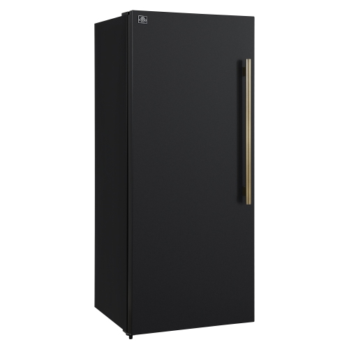Réfrigérateur/congélateur vertical convertible de 28&nbsp;po MadPaderno de Forno – Noir avec poignée en laiton antique, 13,6&nbsp;pi³, ouverture à