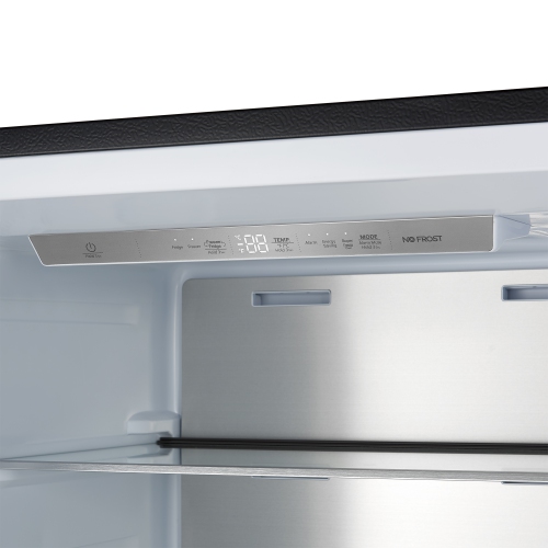 Réfrigérateur/congélateur vertical convertible de 28&nbsp;po MadPaderno de Forno – Noir avec poignée en laiton antique, 13,6&nbsp;pi³, ouverture à