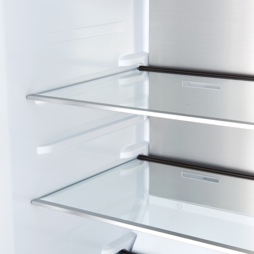 Réfrigérateur/congélateur vertical convertible de 28&nbsp;po MadPaderno de Forno – Noir avec poignée en laiton antique, 13,6&nbsp;pi³, ouverture à