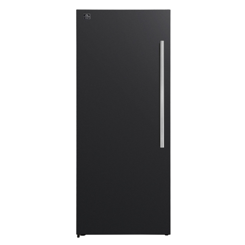Réfrigérateur/congélateur vertical convertible de 28&nbsp;po MadPaderno de Forno – Noir avec poignée en laiton antique, 13,6&nbsp;pi³, ouverture à