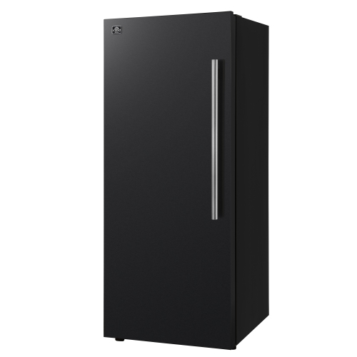 Réfrigérateur/congélateur vertical convertible de 28&nbsp;po MadPaderno de Forno – Noir avec poignée en laiton antique, 13,6&nbsp;pi³, ouverture à