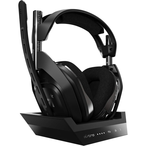 Remis à neuf - Casque d'écoute sans fil A50 d'ASTRO Gaming + station de base de 4e génération - Compatible avec PS5, PS4, PC, Mac - Noir/Argenté -