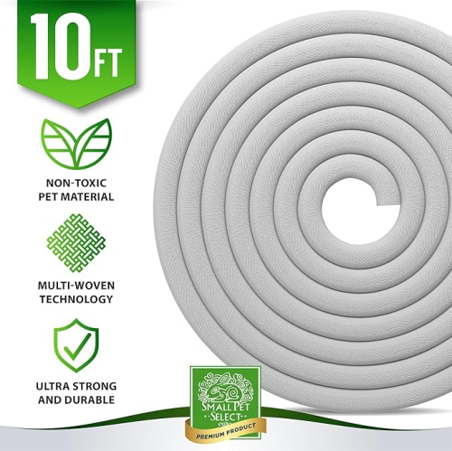 Small Pet Select Heavy Duty Cord Cover - White, 10ft - Ultra Durable Electrical Cable and Wire Protector for Rabbits, Dogs, Cats and Other Pets -