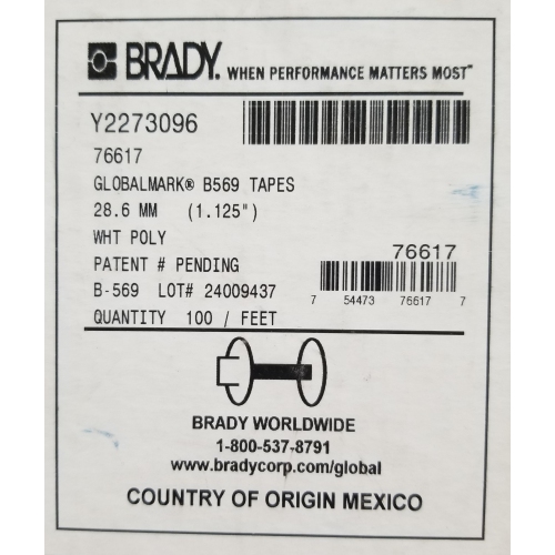 Brady GlobalMark Continuous High Performance Polyester Labels 76617
