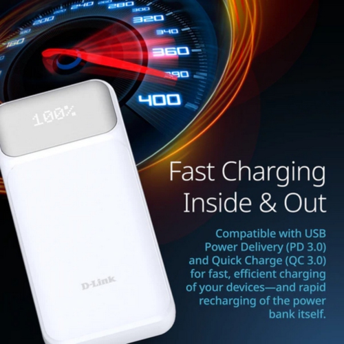 Chargeur portable 20000&nbsp;mAh DPP-201 de D-Link pour téléphones intelligents, tablettes et autres appareils USB