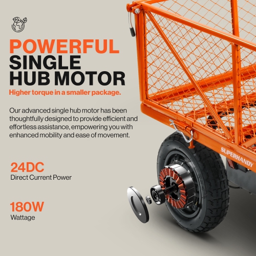SuperHandy Electric-Assist Garden Cart