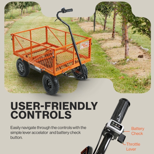 SuperHandy Electric-Assist Garden Cart