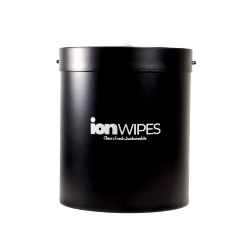 ION Wipes Stainless Steel Wall Mounted Wipes Dispenser, Upward Pull, Perfect for Fitness Centers, Pilates, Offices, Schools & Commercial Spaces, Black