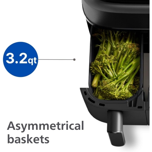 Boîte ouverte – Friteuse à air chaud à deux paniers série 3000 de Philips - 9 pte - Noir