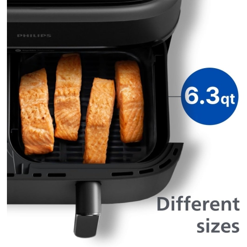 Boîte ouverte – Friteuse à air chaud à deux paniers série 3000 de Philips - 9 pte - Noir