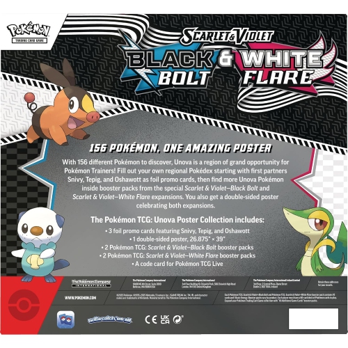 Pokemon TCG Scarlet & Violet | Black Bolt & White Flare 10.5 Unova Poster Collection