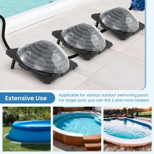 Gymax 3PCS Colar Dome Heater w/ Transparent Cover Black Heating Coil Foldable Legs