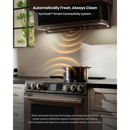 FOTILE RES30552 Stainless Steel 30" SlideIn Electric Range with True Convection and Air Fry, 5-Burner Stove, 5.7 Cu. Ft. Oven, Self-Cleaning Mode,