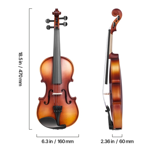 VEVOR 1/4 Size Violin for Adults, Violin Fiddle Set for Beginners Student with Hard Case, Rosin, Bow, Shoulder Rest,Bridge,Tuner and Extra