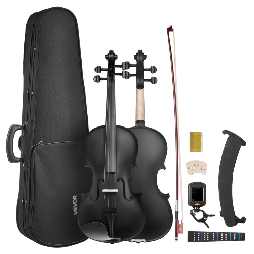 VEVOR 4/4 Full Size Violin for Adults, Violin Fiddle Set for Beginners with Hard Case, Rosin, Bow, Shoulder Rest, Bridge, Tuner and Extra Strings,