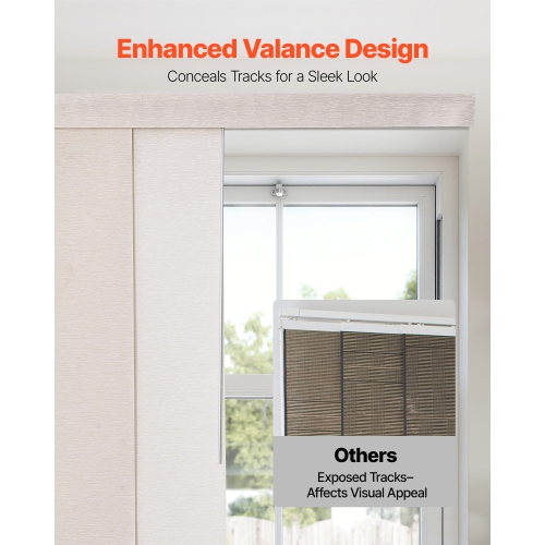 VEVOR 45.8 in to 86 in W Panel Track Blinds, Trimmable Panel Curtains Up to 96 in H, Adjustable Vertical Panel Blinds for Sliding Doors, Patio Doors,