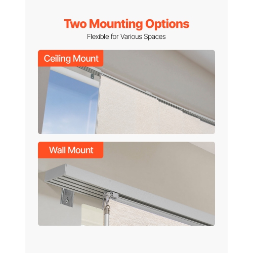 VEVOR 45.8 in to 86 in W Panel Track Blinds, Trimmable Panel Curtains Up to 96 in H, Adjustable Vertical Panel Blinds for Sliding Doors, Patio Doors,