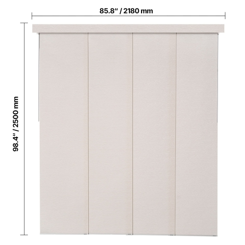 VEVOR 45.8 in to 86 in W Panel Track Blinds, Trimmable Panel Curtains Up to 96 in H, Adjustable Vertical Panel Blinds for Sliding Doors, Patio Doors,
