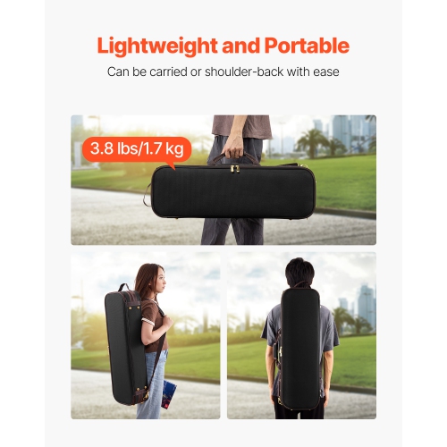 Étui pour violon VEVOR 4/4 pleine grandeur, hygromètre intégré, sac de transport portatif léger, doublure moelleuse, bretelles, antirayure, forme