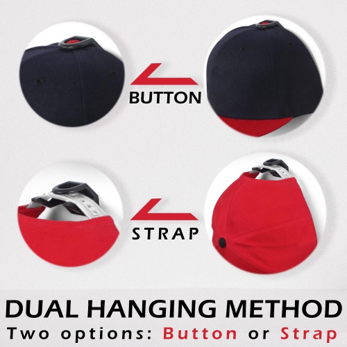 8PCS Crochets pour chapeaux muraux, supports robustes et minimalistes pour casquettes de baseball, présentoir flottant pour porte-chapeau pour mur,