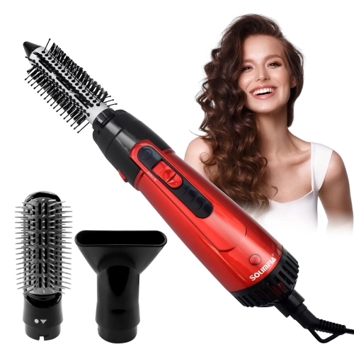 3-Head Hot Air Brush Hair Dryer Strong Wind Electric Straightener Curler Roller Comb Blower Styling Tool