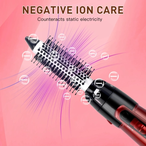 3-Head Hot Air Brush Hair Dryer Strong Wind Electric Straightener Curler Roller Comb Blower Styling Tool