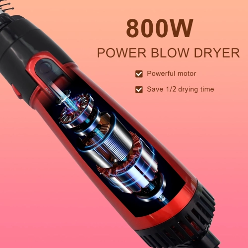 3-Head Hot Air Brush Hair Dryer Strong Wind Electric Straightener Curler Roller Comb Blower Styling Tool