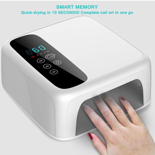 UV LED Nail Lamp, Rechargeable LED Nail Dryer, 72W Professional Cordless Nail Lamp with 4 Timer Setting and LCD Display Gel Nail Art Tools
