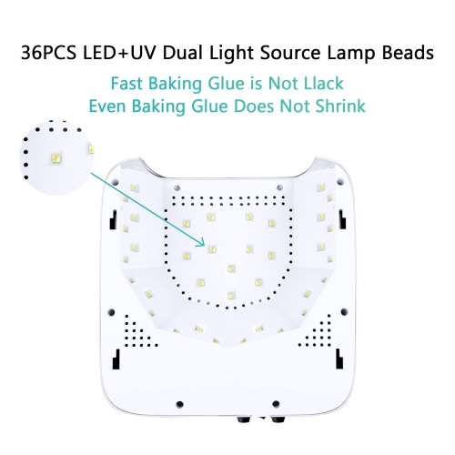 UV LED Nail Lamp, Rechargeable LED Nail Dryer, 72W Professional Cordless Nail Lamp with 4 Timer Setting and LCD Display Gel Nail Art Tools