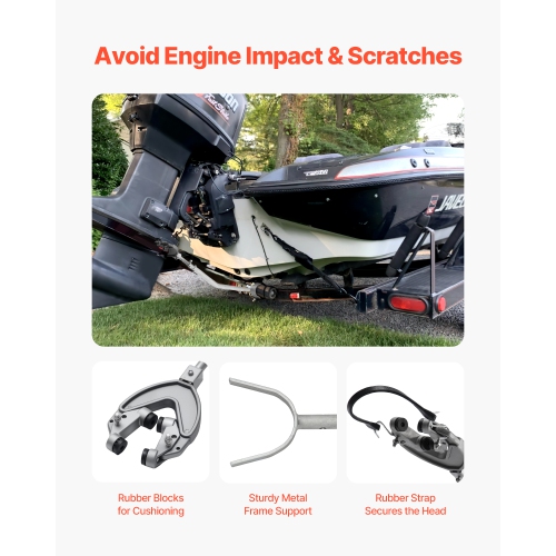 VEVOR 26.9-62.2 in Transom Saver, Adjustable Boat Transom Saver with Heavy-Duty Head, Corrosion-Resistant Easy-to-Install Transom Savers for Less