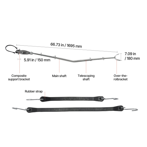 VEVOR 26.9-62.2 in Transom Saver, Adjustable Boat Transom Saver with Heavy-Duty Head, Corrosion-Resistant Easy-to-Install Transom Savers for Less