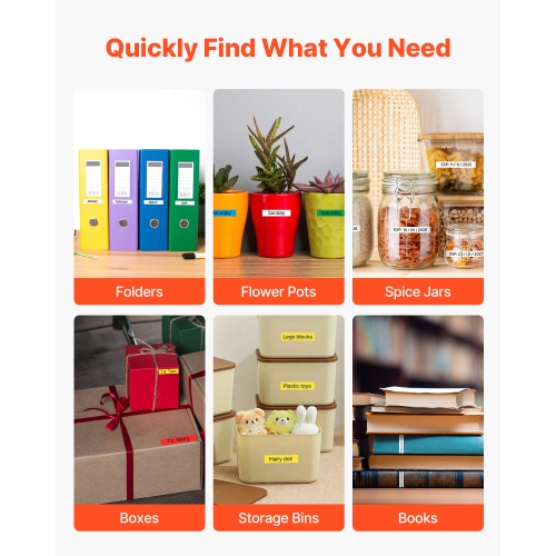 VEVOR 6 Pack Label Maker Tape,0.47 in / 12 mm Colored Label Maker Refills Compatible for Various Brother P-Touch,Replacement for Tag TZe-131 TZe-231