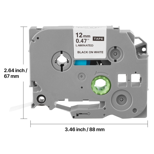 VEVOR 6 Pack Label Maker Tape,0.47 in / 12 mm Colored Label Maker Refills Compatible for Various Brother P-Touch,Replacement for Tag TZe-131 TZe-231