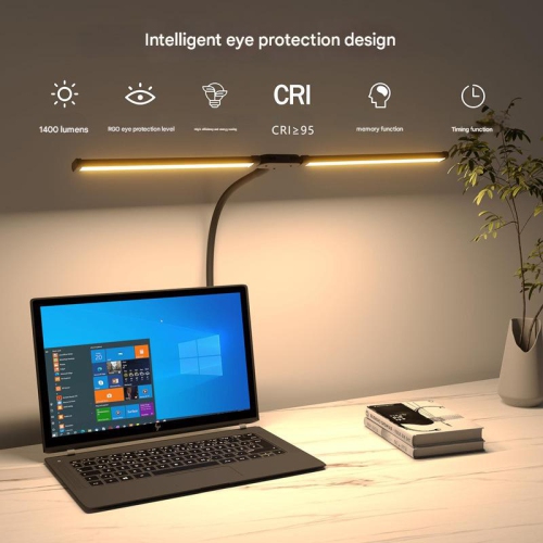 LED desk lamp desktop office gooseneck double-head clip desk lamp study reading student special eye protection desk lamp