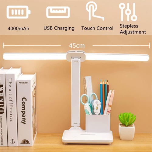 LED Desk Lamp with Pen Holder and Phone Holder for Home, Office, and Dormitory 4000mAh