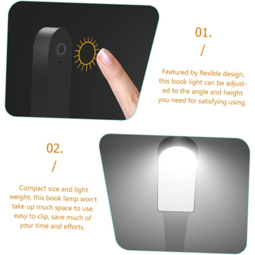Lampe de lecture à pince LED lampe de lecture USB lumineuse, recharge USB, lampe de chevet pratique pour le bureau et le dortoir, conception flexible
