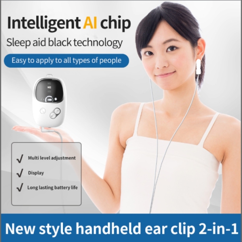 Moniteur de sommeil intelligent avec appareil de sommeil microcourant,Aide au sommeil portatif avec pince pour les oreilles,Appareil d'aide au