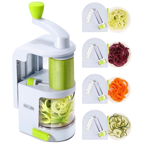 4-in-1 Spiral Slicer, Vegetable Noodle Spiral Cutter, Kitchen Zucchini Noodle Maker with 4 Blades