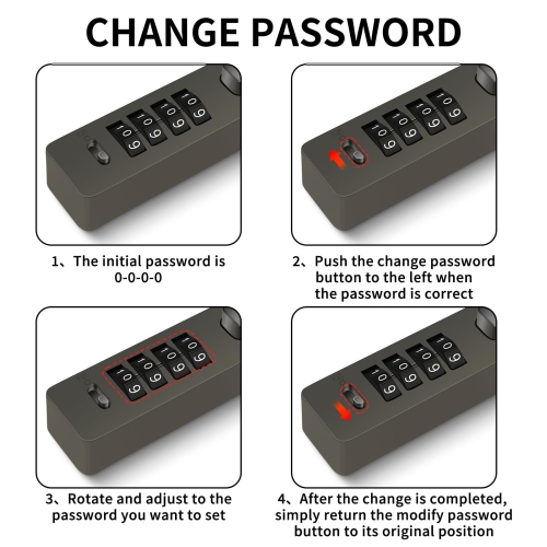 Outdoor Fence Gate Lock, Portable 4-Digit Combination Lock, Mini Bicycle Lock, Chain Lock
