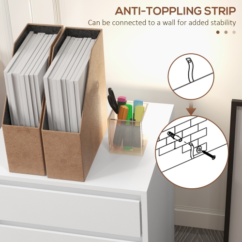 HOMCOM 4 Drawer File Cabinet, Vertical Filing Cabinet with Lockable Wheels, Modern Printer Stand for Home Office, White