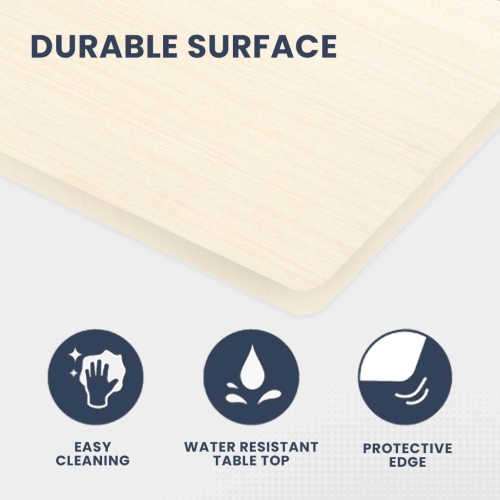 MotionGrey Ergo2 Standing Desk Bundle - Electric Height Adjustable Desk 55"x24" Light Brown Top, White Frame, Memory Settings-Ergonomic Sit Stand