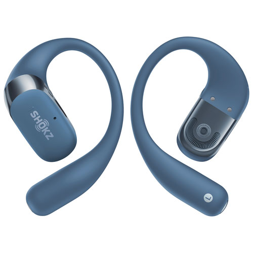 Écouteurs boutons 100 % sans fil ouverts OpenFit 2+ de Shokz - Bleu pierre - Exclusivité Best Buy