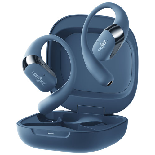 Écouteurs boutons 100 % sans fil ouverts OpenFit 2+ de Shokz - Bleu pierre - Exclusivité Best Buy
