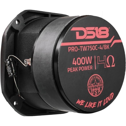 Haut-parleur d'aigus Super Bullet 220 W de 4 po PRO-TW750C-4/BK DS18 - 4 Ohm
